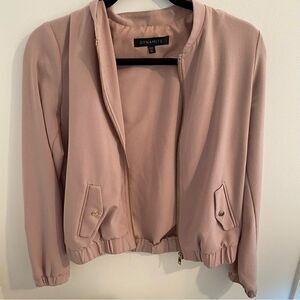 𝅺dynamite Casual Blazer Bomber with Gold Accent in Light Pastel Pink • size XS